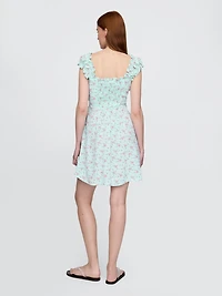 Puff-Sleeve Sweetheart Mini Dress