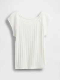 Kids Lace-Trim Pointelle T-Shirt