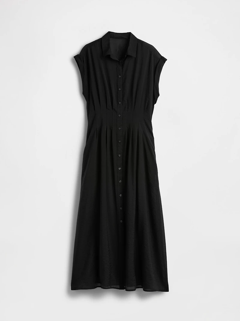 Sheer Midi Shirtdress