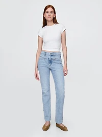 High Rise Western '90s Slim Straight Jeans