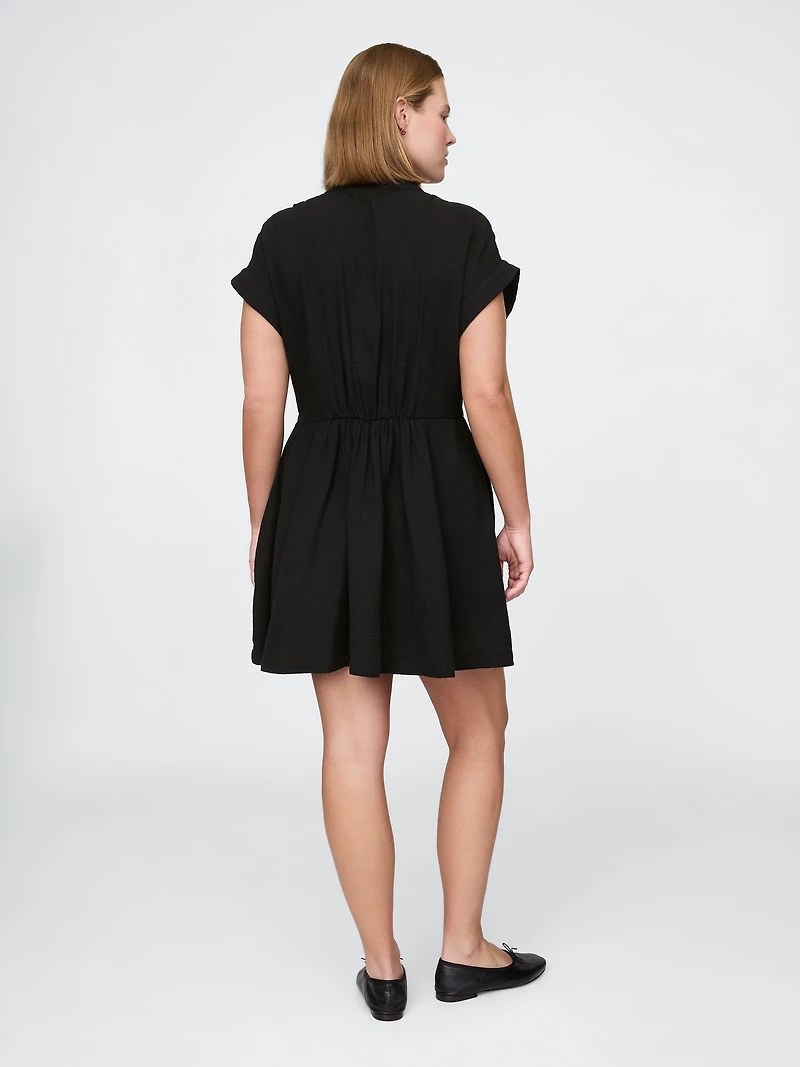 Cotton Gauze Mini Shirtdress