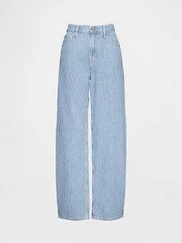 High Rise UltraSoft Denim Stripe Barrel Jeans