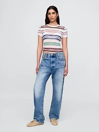 Sheer Rib Sweater T-Shirt