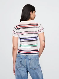 Sheer Rib Sweater T-Shirt