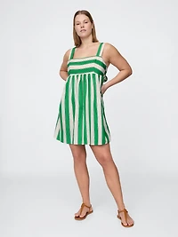 Poplin Tie-Back Mini Dress