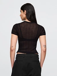Sheer Rib Sweater T-Shirt