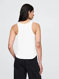 Linen-Blend Racerback Tank Top