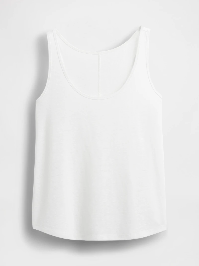 Linen-Blend Racerback Tank Top