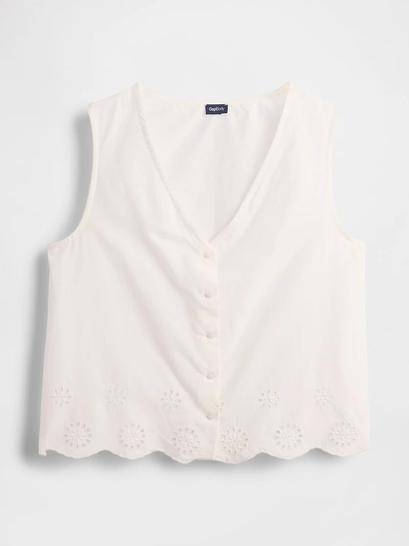 Eyelet Hem PJ Top