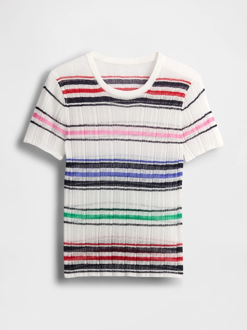 Sheer Rib Sweater T-Shirt