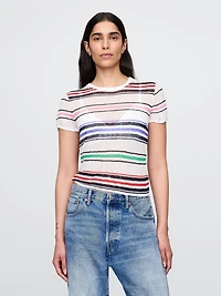 Sheer Rib Sweater T-Shirt