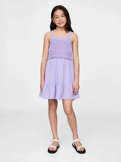 Kids Racerback Crochet Tank Dress