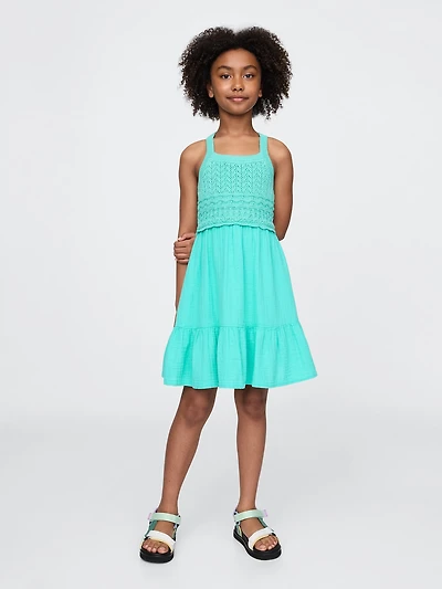 Kids Racerback Crochet Tank Dress