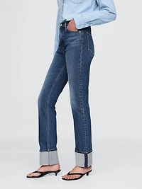 High Rise Cuffed '90s Slim Straight Jeans