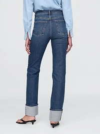 High Rise Cuffed '90s Slim Straight Jeans