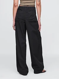 Mid Rise Barrel Parachute Pants