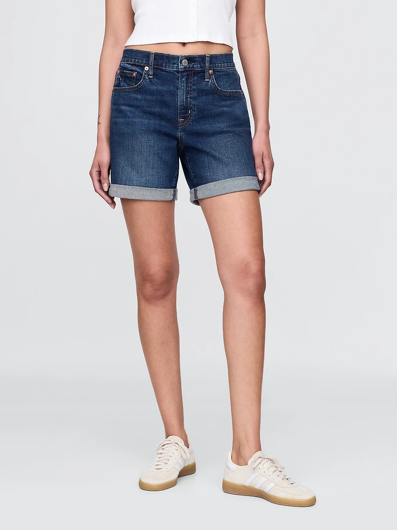 5" Mid Rise Denim Girlfriend Shorts
