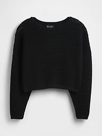 Crochet Boatneck Crop Sweater