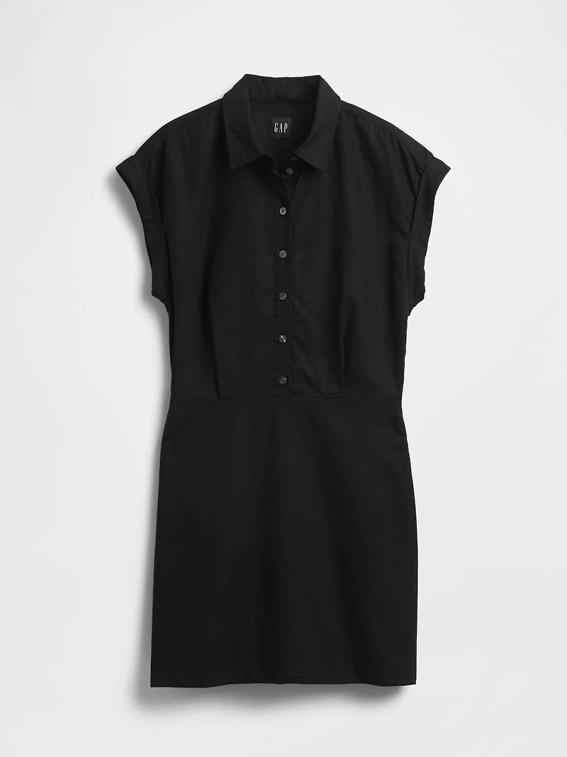 Linen-Blend Shirtdress