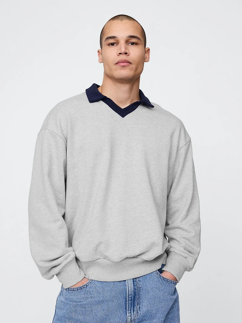 Oversized Polo Sweatshirt