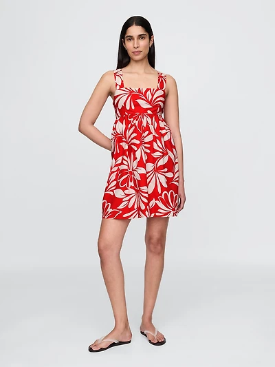 Poplin Tie-Back Mini Dress