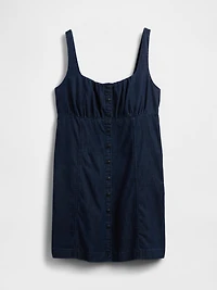 UltraSoft Denim Square-Neck Mini Dress