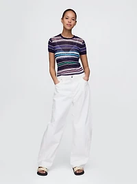 Sheer Rib Sweater T-Shirt