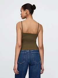Rib Sweater Crop Tank Top