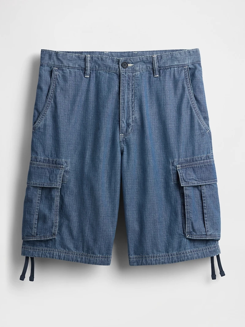 11" Baggy Denim Cargo Shorts