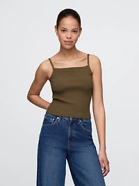 Rib Sweater Crop Tank Top