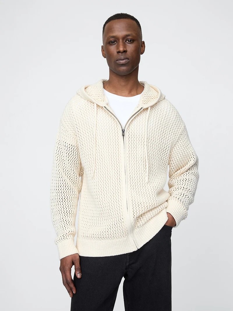 Crochet Zip Hoodie