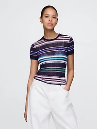 Sheer Rib Sweater T-Shirt