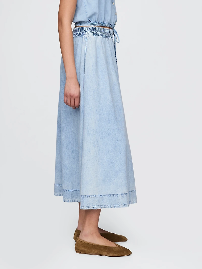 Denim Easy Maxi Skirt