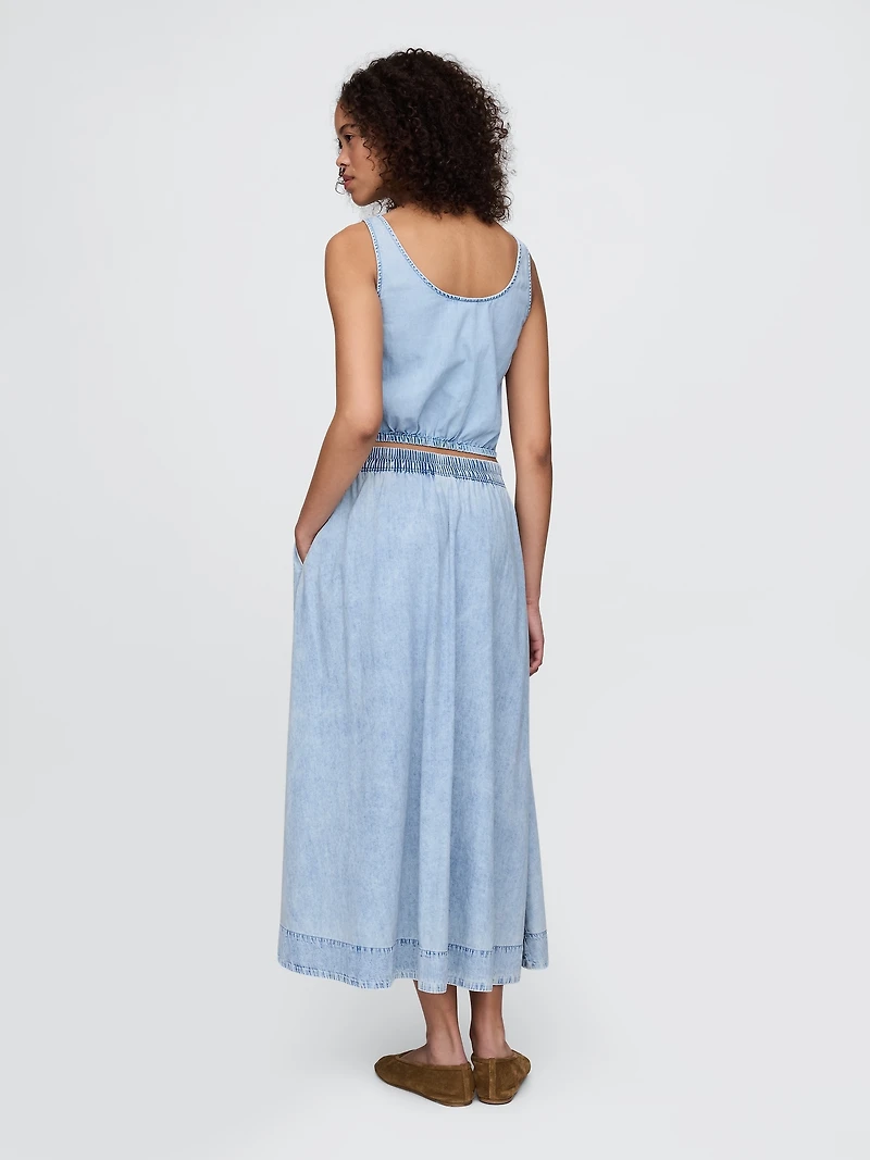 Denim Easy Maxi Skirt