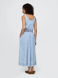 Denim Easy Maxi Skirt
