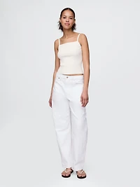 Rib Sweater Crop Tank Top