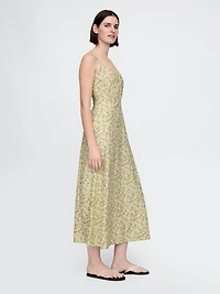 Linen-Blend Maxi Slip Dress