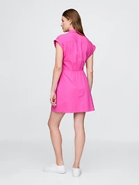 Linen-Blend Shirtdress