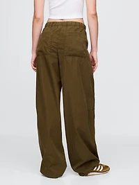 Mid Rise Barrel Parachute Pants