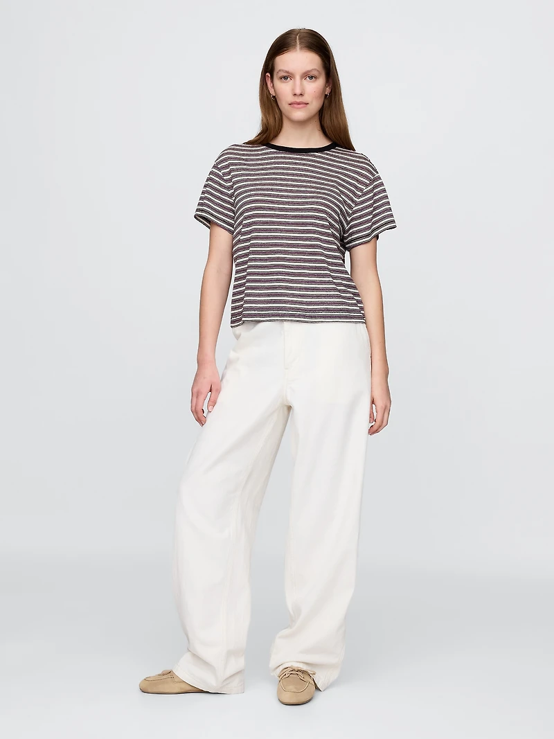 Linen-Blend T-Shirt