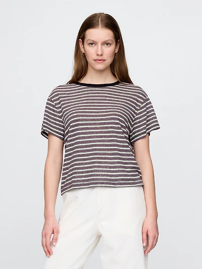 Linen-Blend T-Shirt