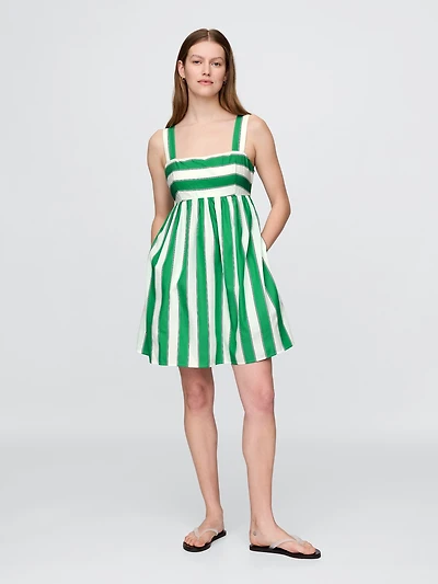 Poplin Tie-Back Mini Dress