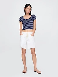 Modern Cap-Sleeve Crop T-Shirt
