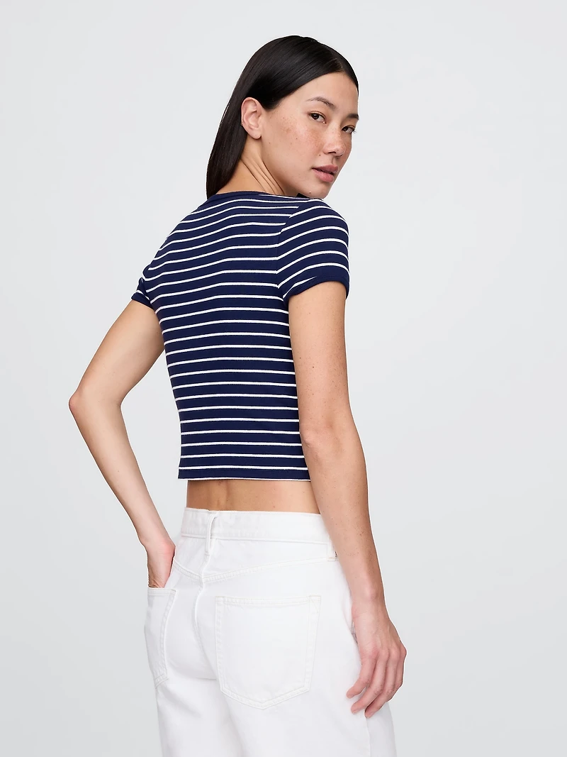 Modern Cap-Sleeve Crop T-Shirt