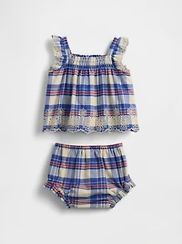 Baby Poplin Eyelet-Hem Outfit Set