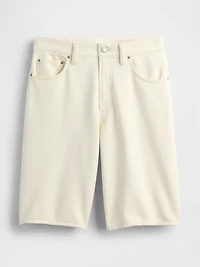 11" Mid Rise French Terry Denim Longline Shorts