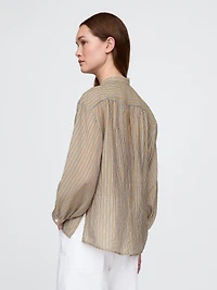Sheer Button-Front Shirt