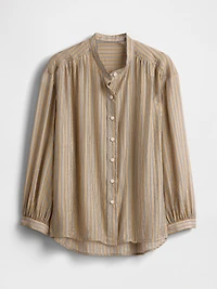Sheer Button-Front Shirt