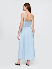 Denim Seamed Maxi Dress