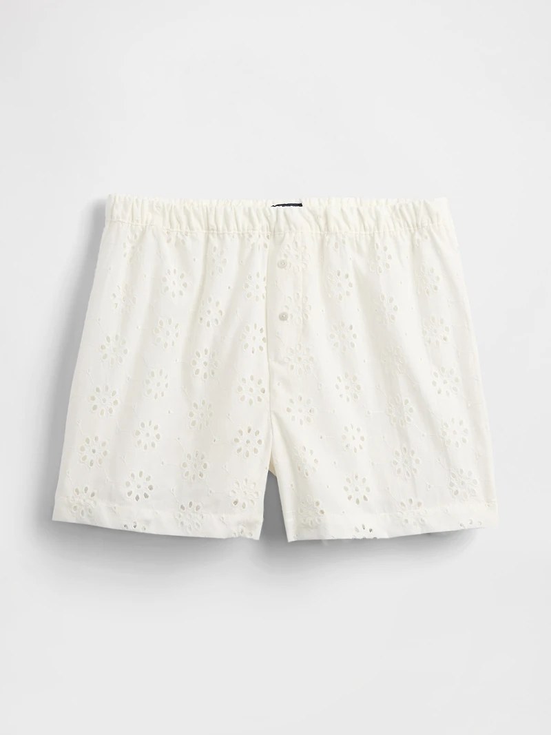 Eyelet Poplin PJ Boxer Shorts